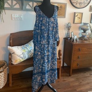 Boutique Brand EUC Beautiful Paisley teal and apricot high low dress in …